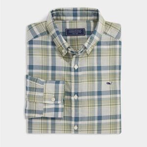 Vineyard Vines Cotton Madras Summer Preppy Plaid Button Up Shirt Men’s Large